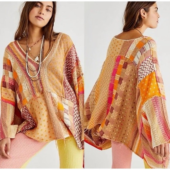 Free People Sweaters - Free People Multicolor Patchwork Sweater